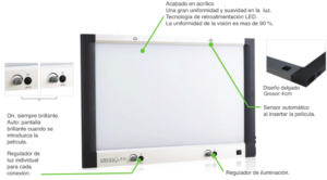 negatoscopio LED mastografia 2 placas